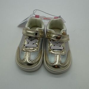 Carter's Baby Girl Gold & Silver Star Sneakers Size 4 Casual Shoes